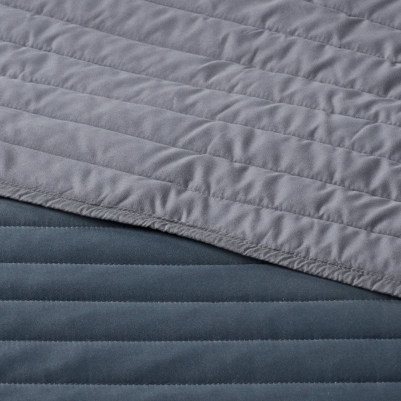 Full/Queen Satin Quilt Dark Gray - Room Essentials™: Midweight Sateen Coverlet, OEKO-TEX Certified