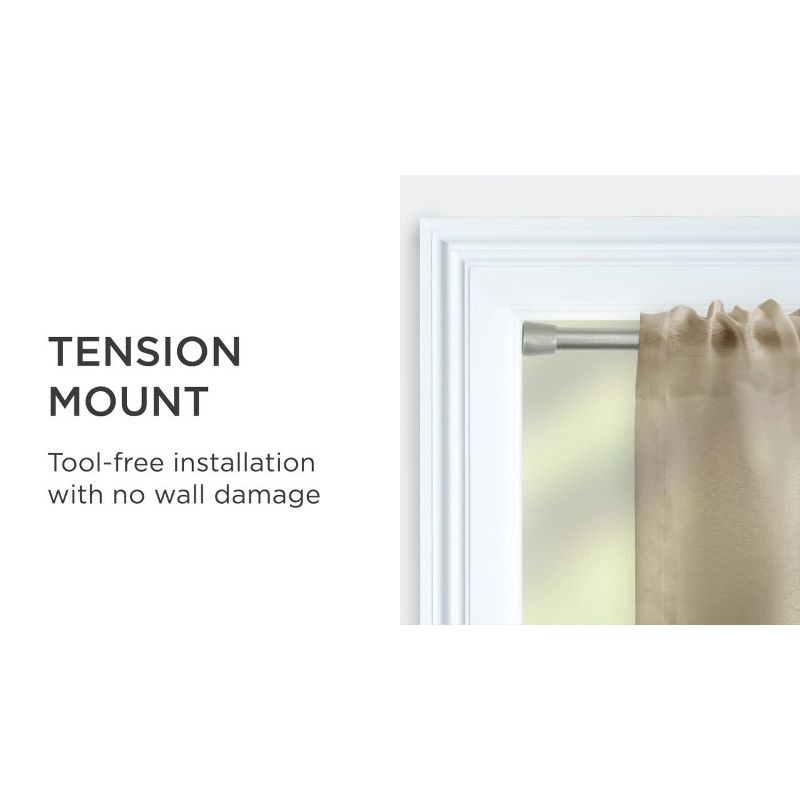 28"-48" Round Spring Tension Curtain Rod Nickel - Room Essentials™
