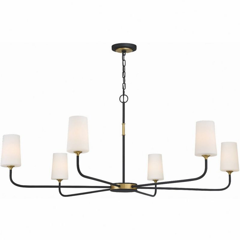 Crystorama Lighting Niles 6 - Light Chandelier in  Black Forged/Modern Gold