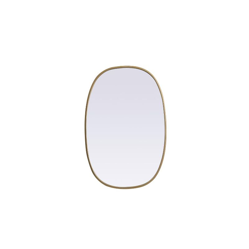 Elegant Lighting Metal Frame Oval Mirror 20x30 Inch in Brass