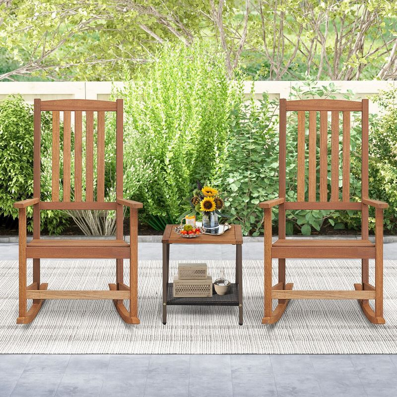 Tangkula Rocking Chair High-Back Outdoor Rocker with Smooth Rocking Base for Backyard