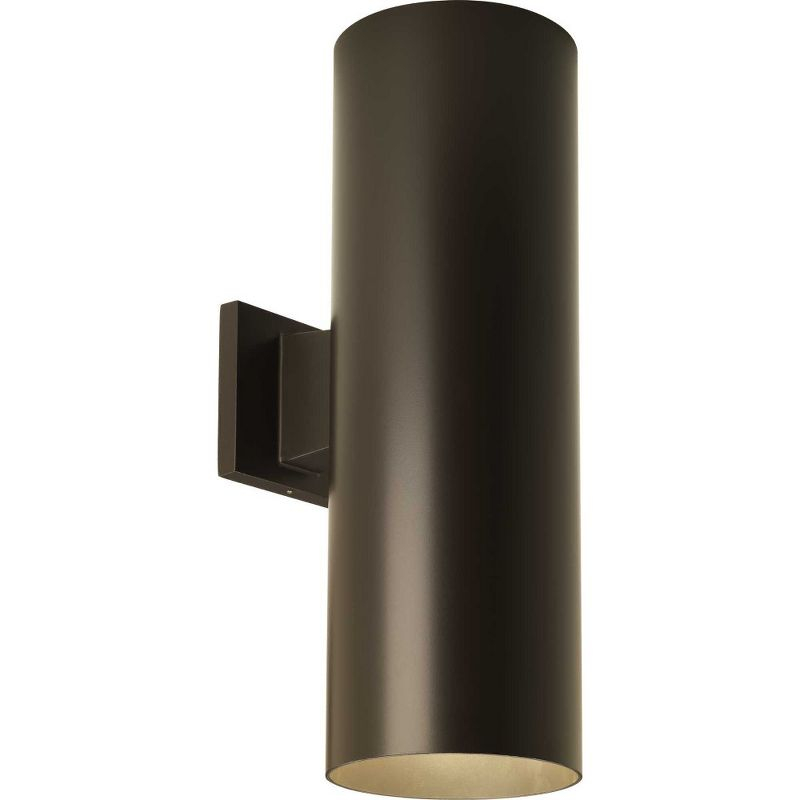 Progress Lighting, Cylinders Collection, 2-Light Wall Light, Antique Bronze, Porcelain Shade