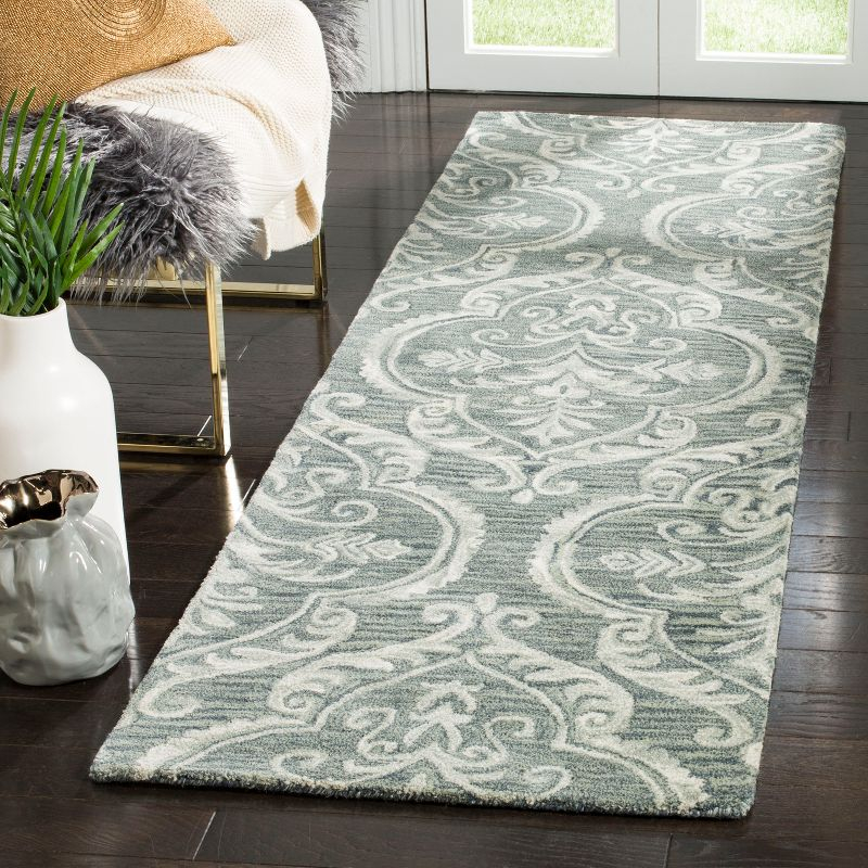 Blossom BLM603 Hand Tufted Runner Rug - Blue/Sage - 2'3"x8' - Safavieh.