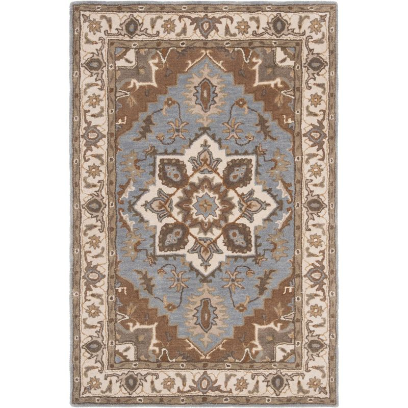 Royalty ROY700 Hand Tufted Indoor Accent Rug - 4'x6' - Light Blue/Beige - Safavieh