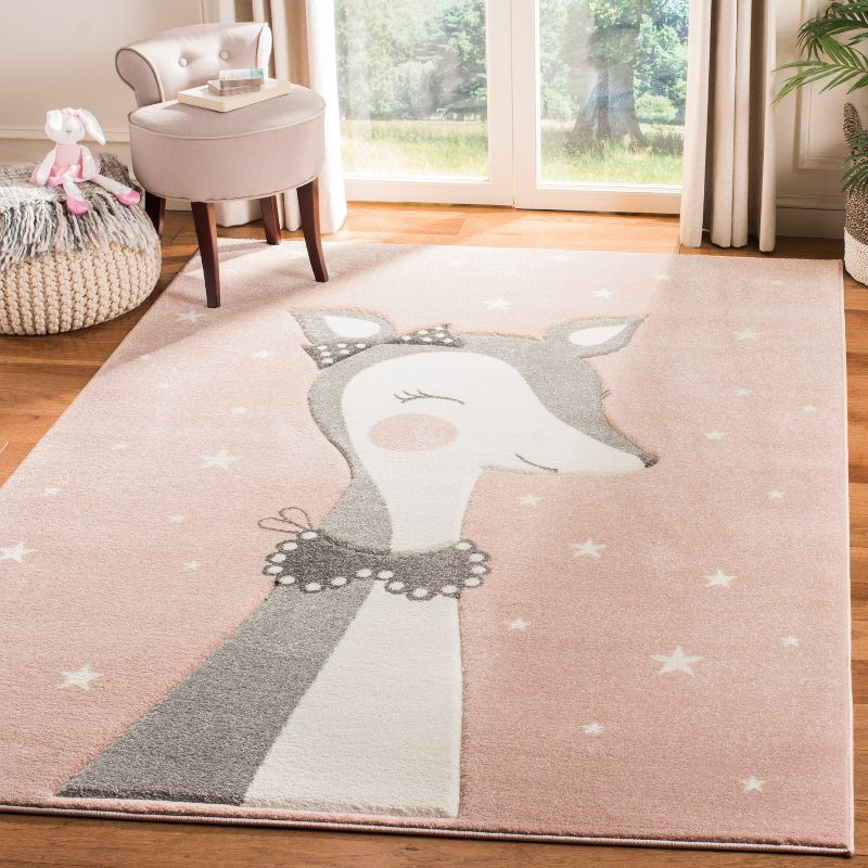Carousel Kids CRK191 Power Loomed Area Rug - Pink/Ivory - 5'3"x7'6" - Safavieh.