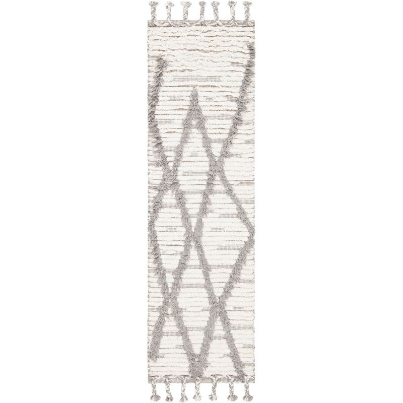 Kenya KNY954 Hand Woven Runner Rug - Ivory/Gray - 2'3"x8' - Safavieh.