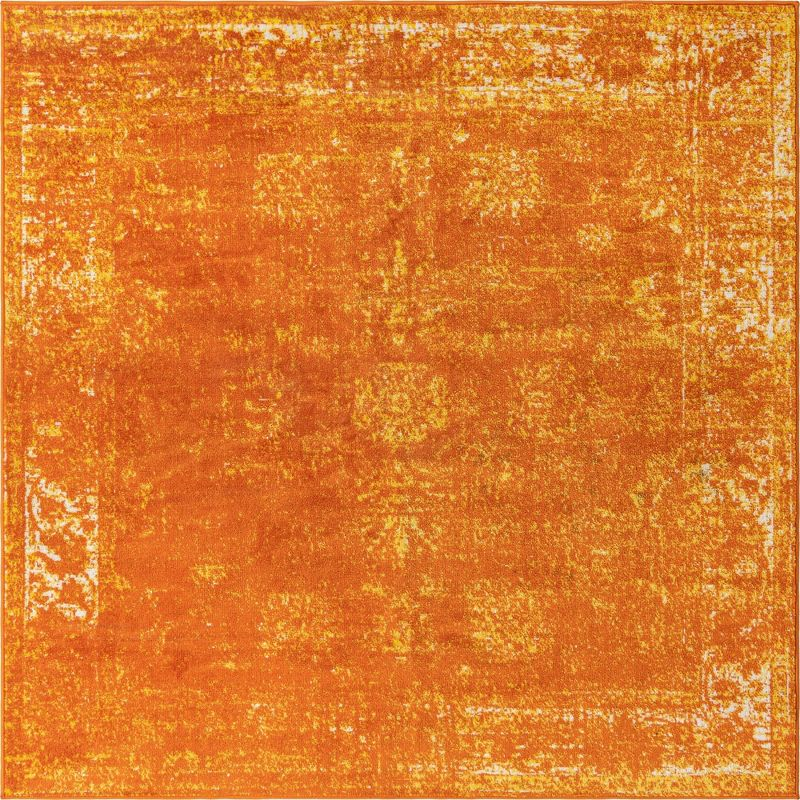 Unique Loom 6' 0 x 6' 0 Sofia Casino Orange Area Rug