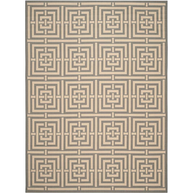 Courtyard CY6937 Power Loomed Indoor and Outdoor Area Rug - Grey/Cream - 9'x12' - Safavieh