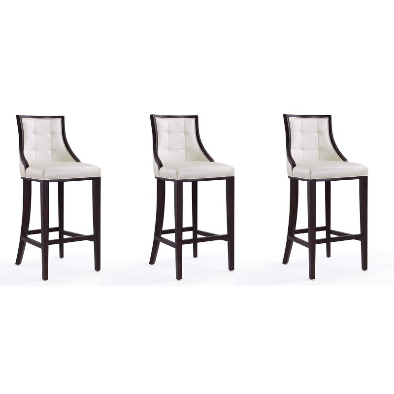Set of 3 Fifth Avenue 31.5" Beech Wood Barstools with Footrest - Manhattan Comfort