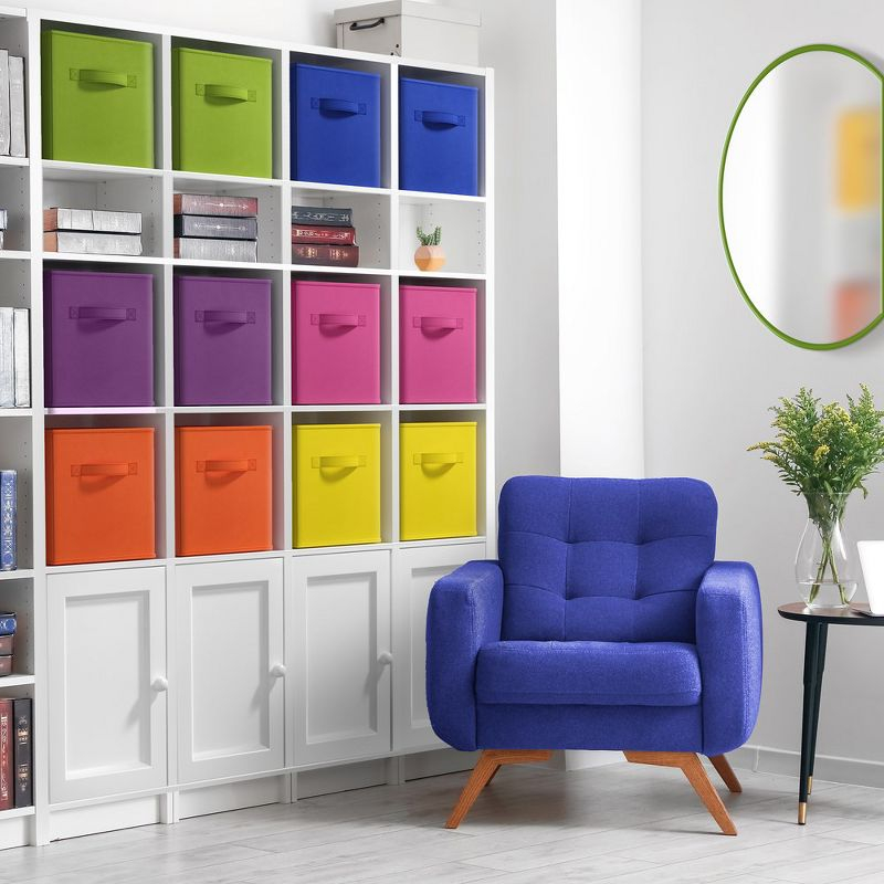 Sorbus 11 Inch 12 Pack Sturdy Collapsible Fabric Storage Cubes with Handle - for Organizing Clothes, Toys, Books, Shelves & more