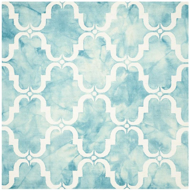 Dip Dye DDY536 Hand Tufted Indoor Area Rug - Turquoise/Ivory - 7'x7' - Safavieh