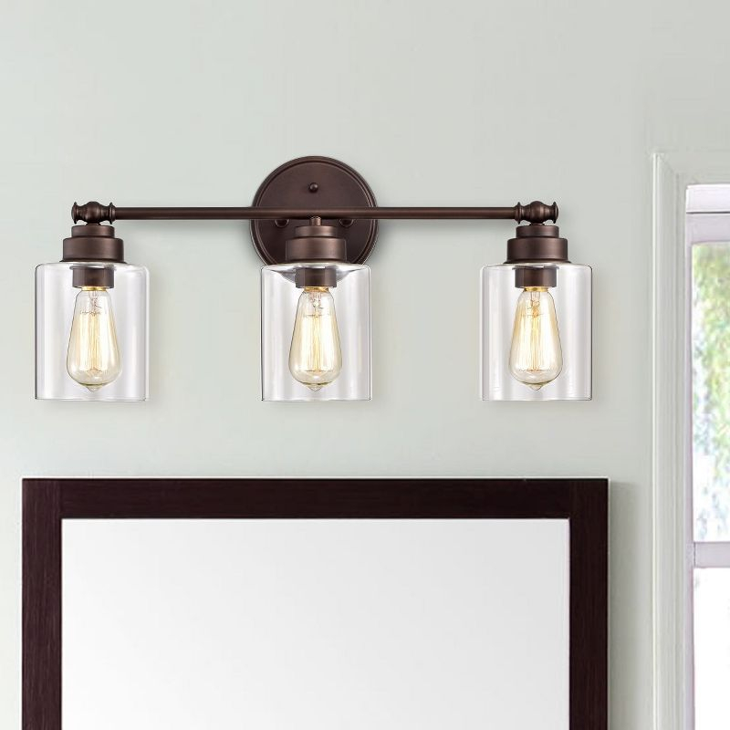Chloe Lighting Karson Transitional 3 Light Oil Rubbed Bronze Bath Vanity Fixture 23" Wide
