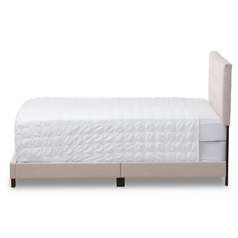 Baxton Studio Queen Brookfield Modern and Contemporary Fabric Upholstered Grid Tufting Bed Beige: MDF Frame, Polyester Fill, Requires Assembly