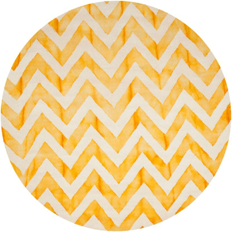 Dip Dye DDY715 Hand Tufted Area Rug - Ivory/Gold - 7' round - Safavieh.