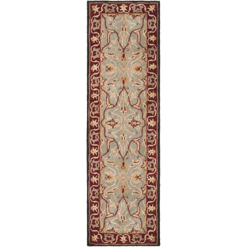 Heritage HG794 Hand Tufted Runner Rug - Light Blue/Red - 2'3"x8' - Safavieh.