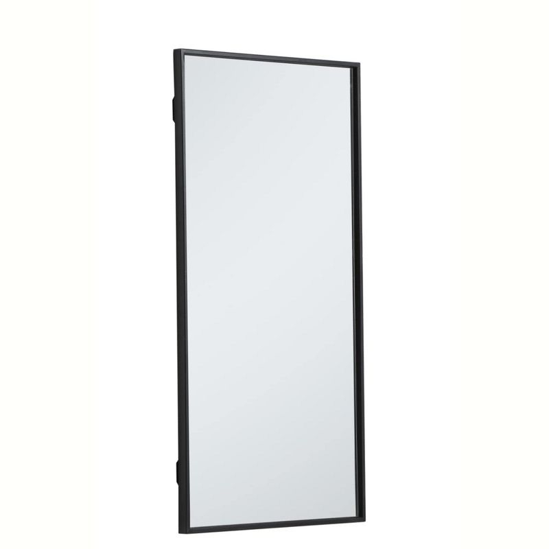 Elegant Lighting Metal frame rectangle mirror 18 inch in Black