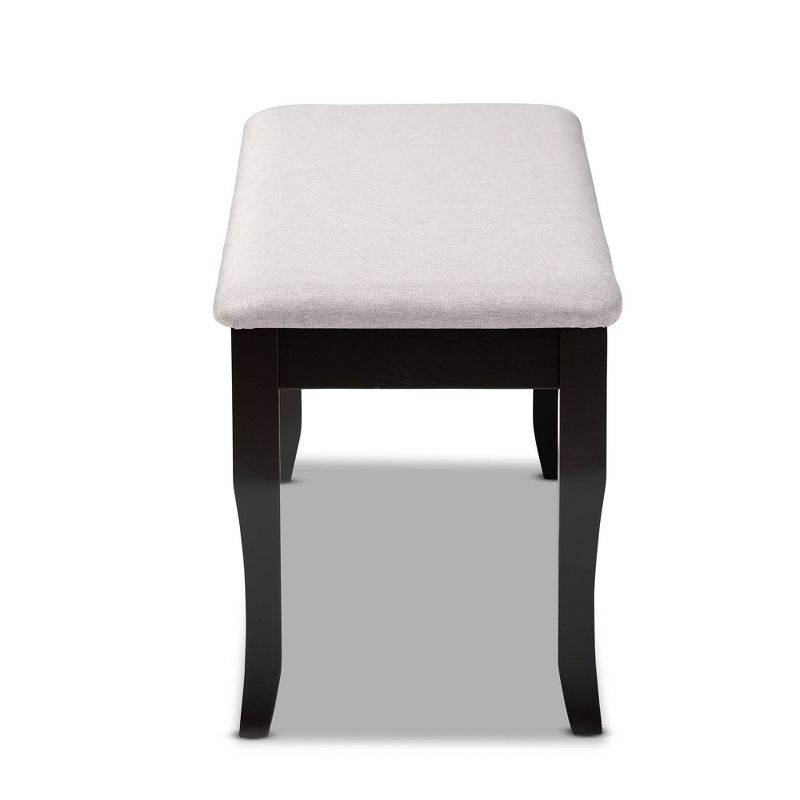 Cornelie Fabric Upholstered Wood Dining Bench Gray/Dark Brown - Baxton Studio