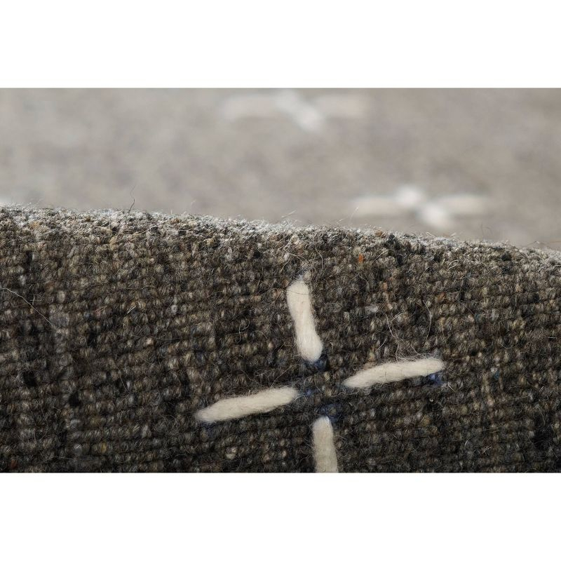 Momeni 3'6"x5'6" Oliver Cross Handloomed Area Rug Charcoal Gray