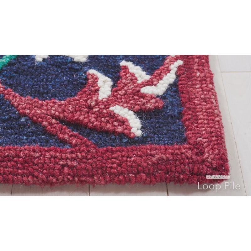 Blossom BLM564 Hand Tufted Area Rug - Rust/Blue - 4'x6' - Safavieh.