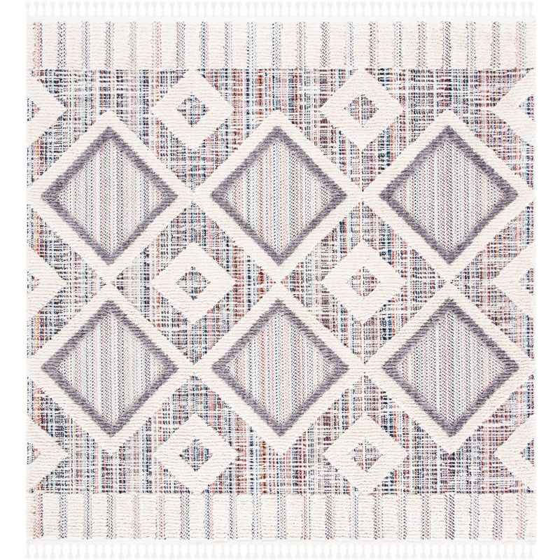 Marrakesh MRK523 Power Loomed Area Rug - Grey/Multi - 5'3"x5'3" - Safavieh.
