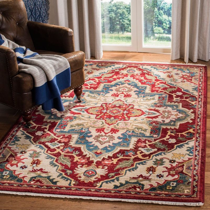 Kashan KSN304 Power Loomed Area Rug - Red/Beige - 6'7"x9' - Safavieh.