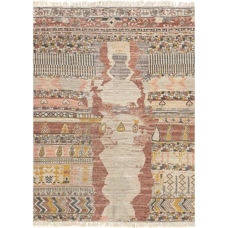 Nuloom Hermina Abstract 4x6 Jute Indoor Area Rug for Dining Room Rug Neutral Rug Living Room Rug Kitchen, Multicolor/Ivory