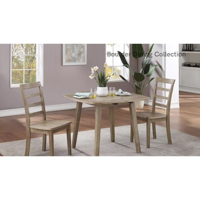 Set of 2 Boulder Dining Side Chairs Barnwood Wire Brush - Boraam: Rubberwood, Farmhouse Style, 300lbs Capacity