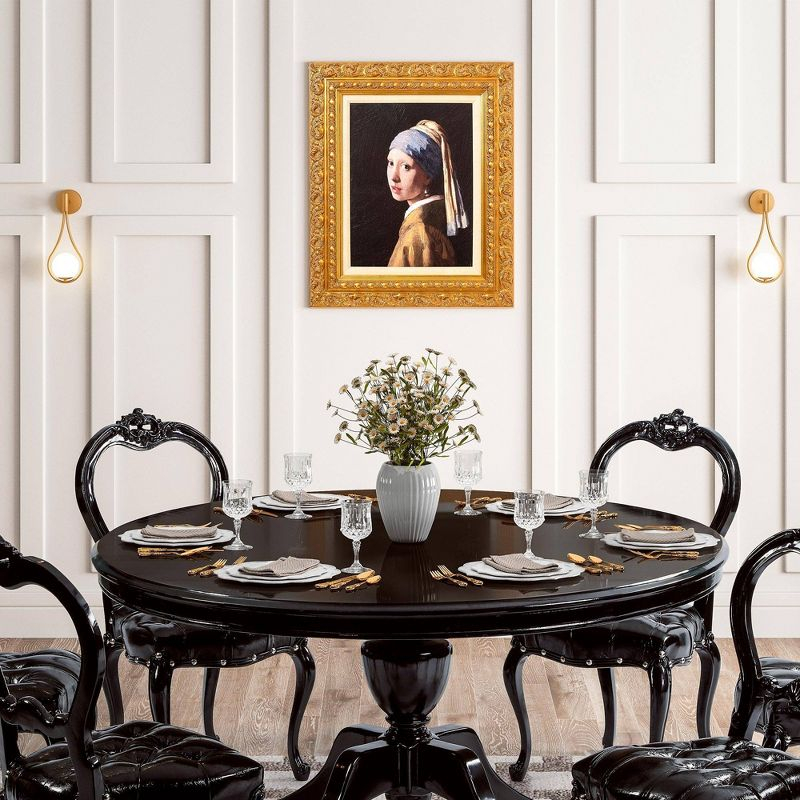 American Art Decor 19.25"x23.25" Ornate Framed Girl with a Pearl Earring Canvas Print by Johannes Vermeer
