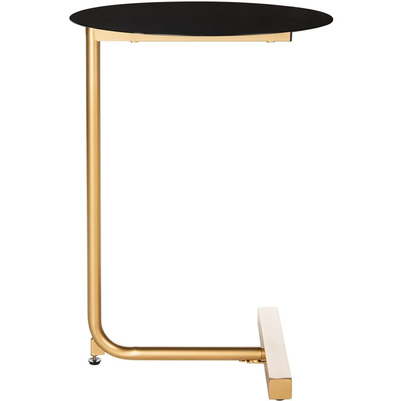 Haylee Round Side Table - Black/Gold - Safavieh.