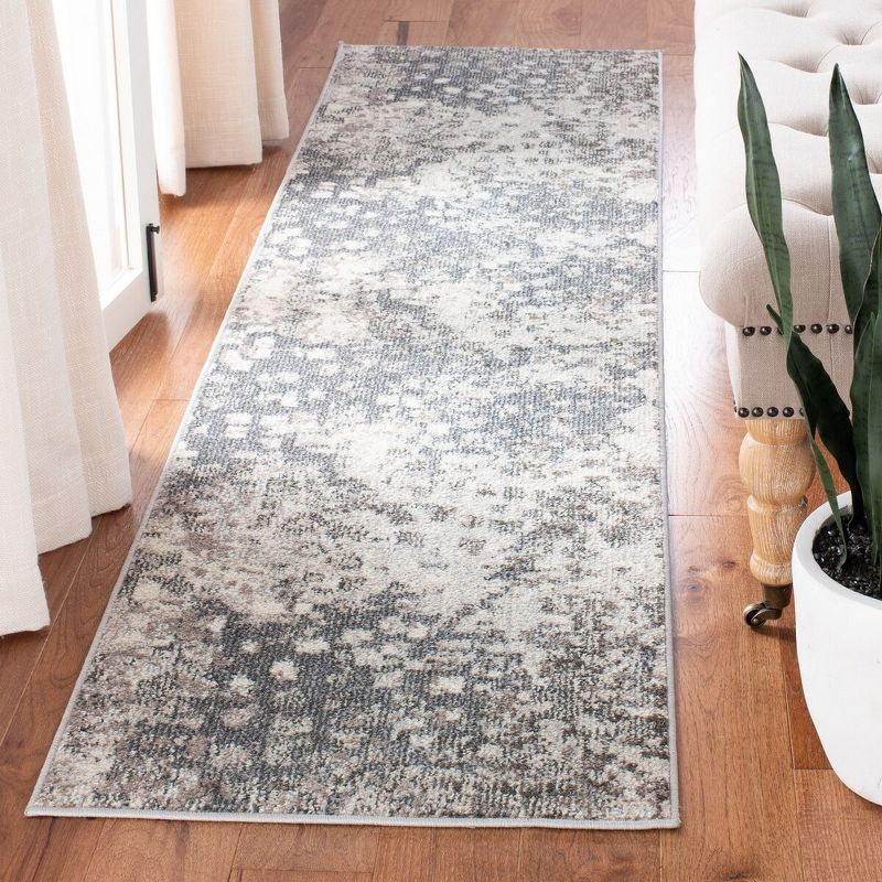 Madison MAD425 Power Loomed Indoor Runner Rug - Grey/Beige - 2'2"x14' - Safavieh