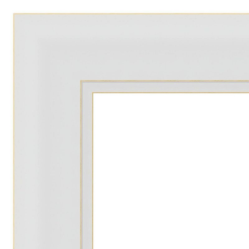 18" x 52" Flair Framed On the Door Mirror Soft White - Amanti Art: Modern Rectangle, Polystyrene Frame, No Assembly Required