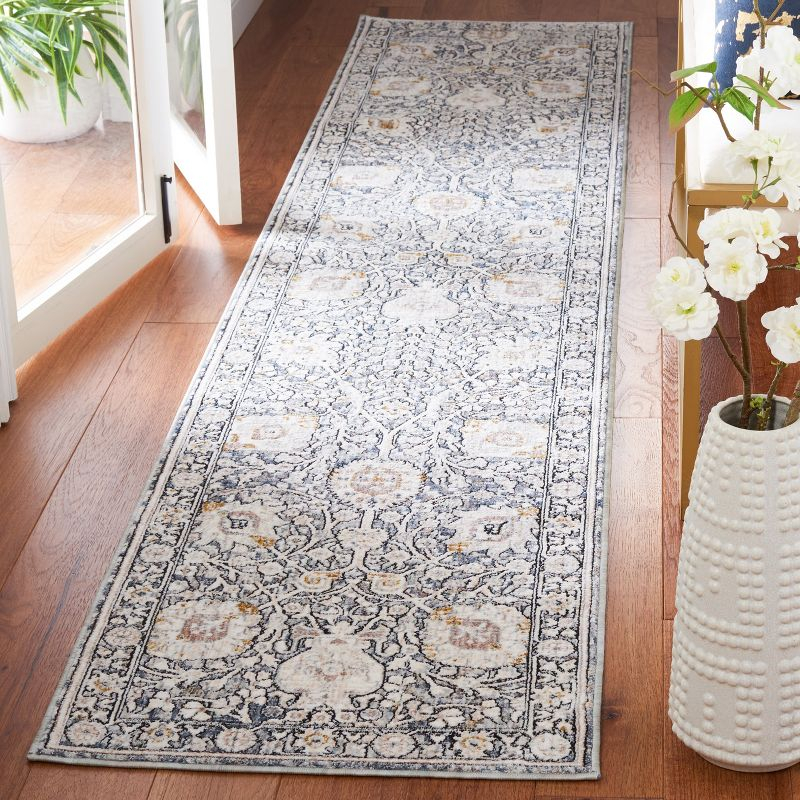 Moondust MND650 Power Loomed Runner Rug - Ivory/Grey - 2'x9' - Safavieh.