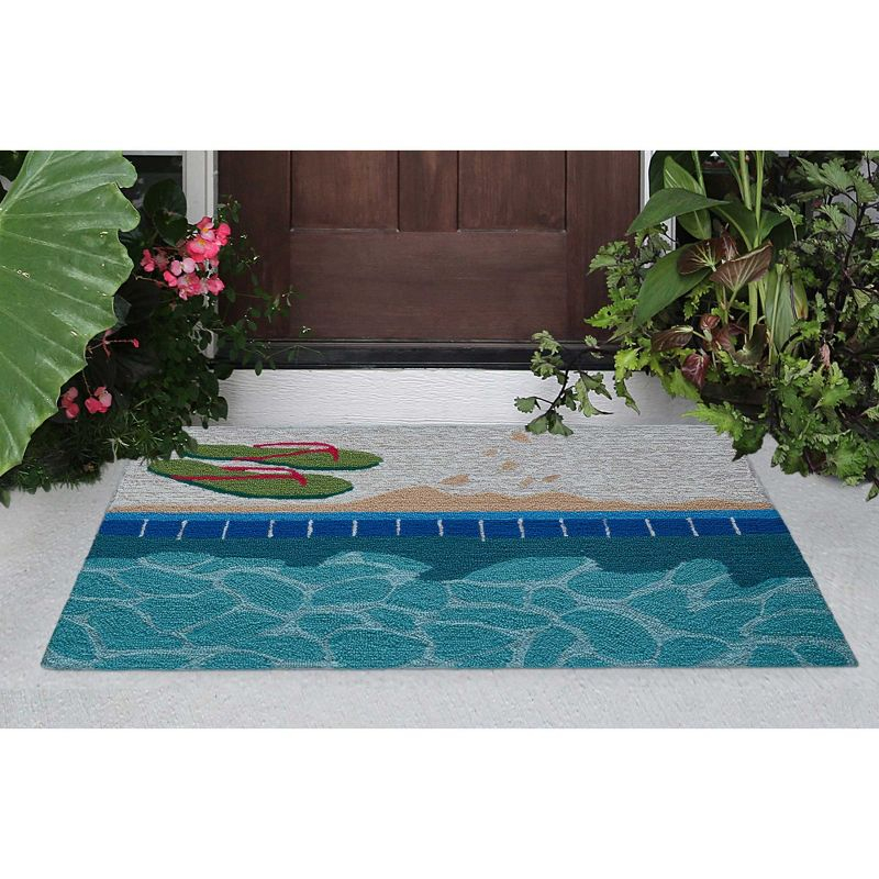 Liora Manne Frontporch Poolside Indoor/Outdoor Rug Water 2'6" x 4'