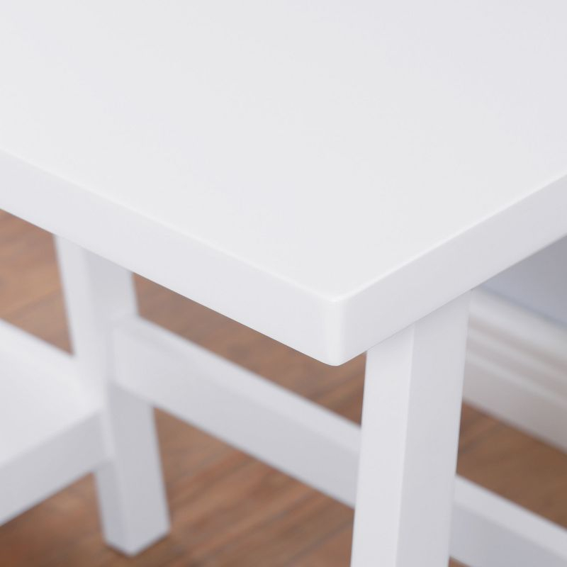 Roundhill Furniture Redina Contemporary Wood Writing Desk with Storage, White