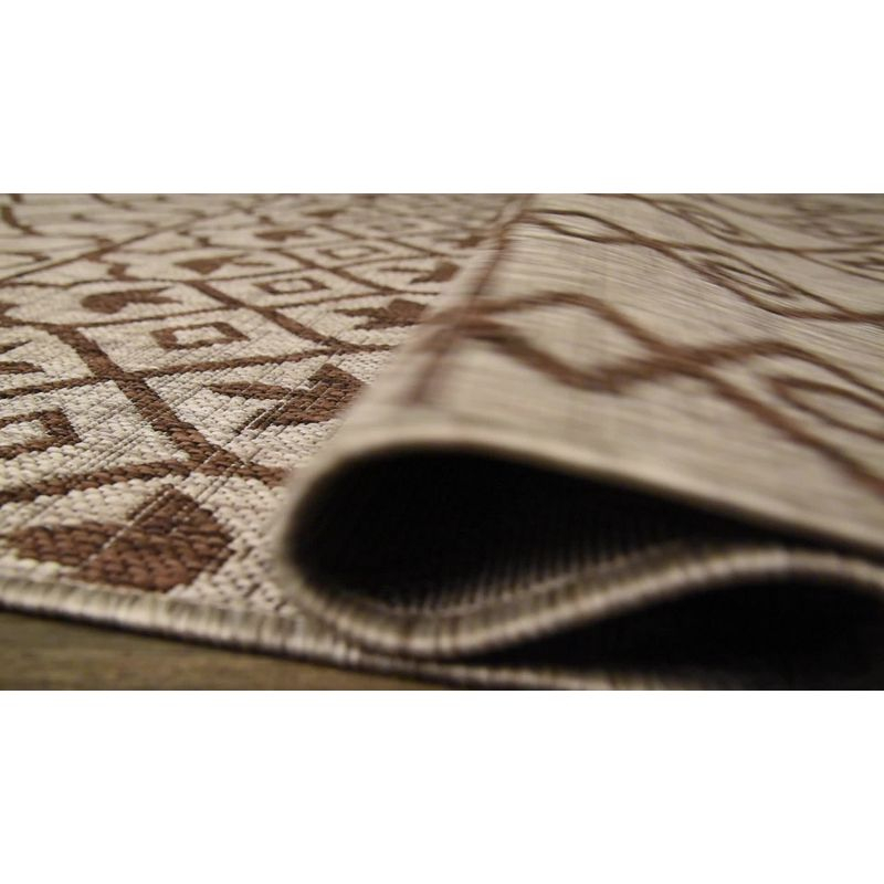 4'x6' Kafel  Bohemian Indoor/Outdoor Area Rug, Beige/Brown - JONATHAN Y