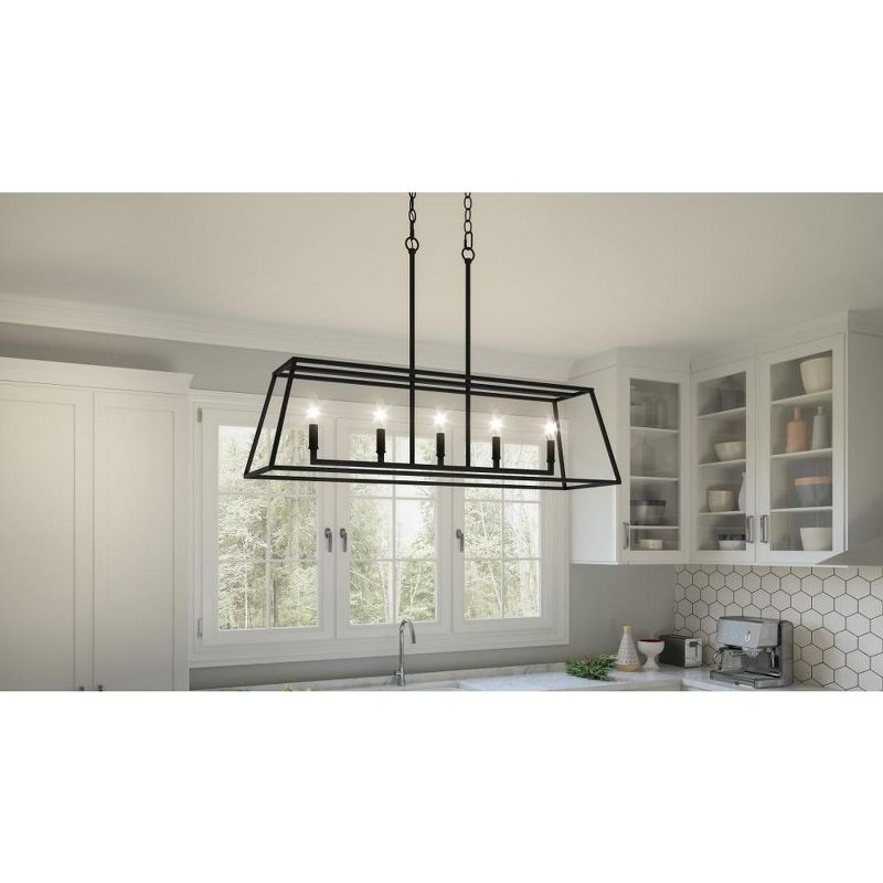 Quoizel Lighting Prescott 5 - Light Island Pendant Light in  Matte Black
