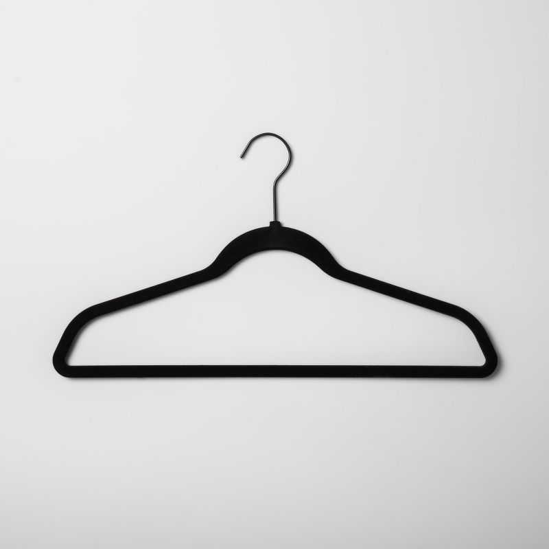 30pk Suit Flocked Hangers Black - Brightroom™: Velvet Clothes Hangers for Sweaters, Shirts, Dresses, Suits