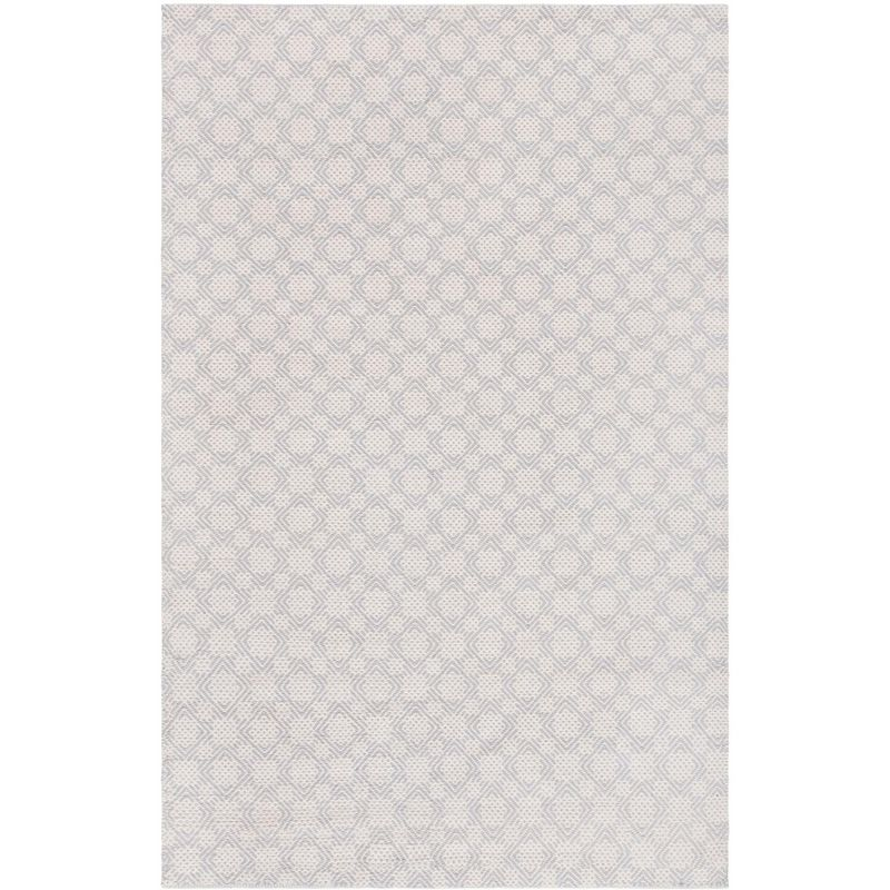 Cotton Kilim KLC222 Hand Woven Area Rug - Silver/Ivory - 5'x8' - Safavieh