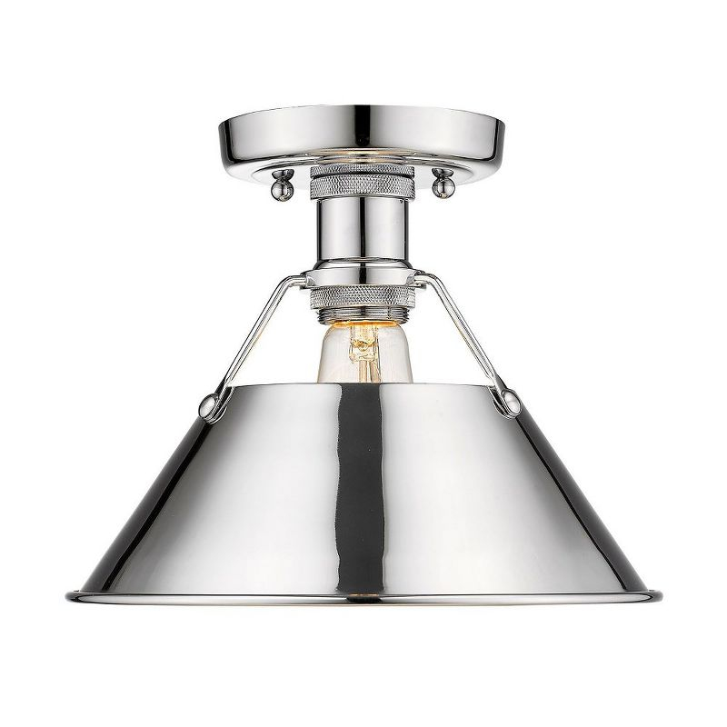 Golden Lighting Orwell 1-Light Flush Mount in Chrome