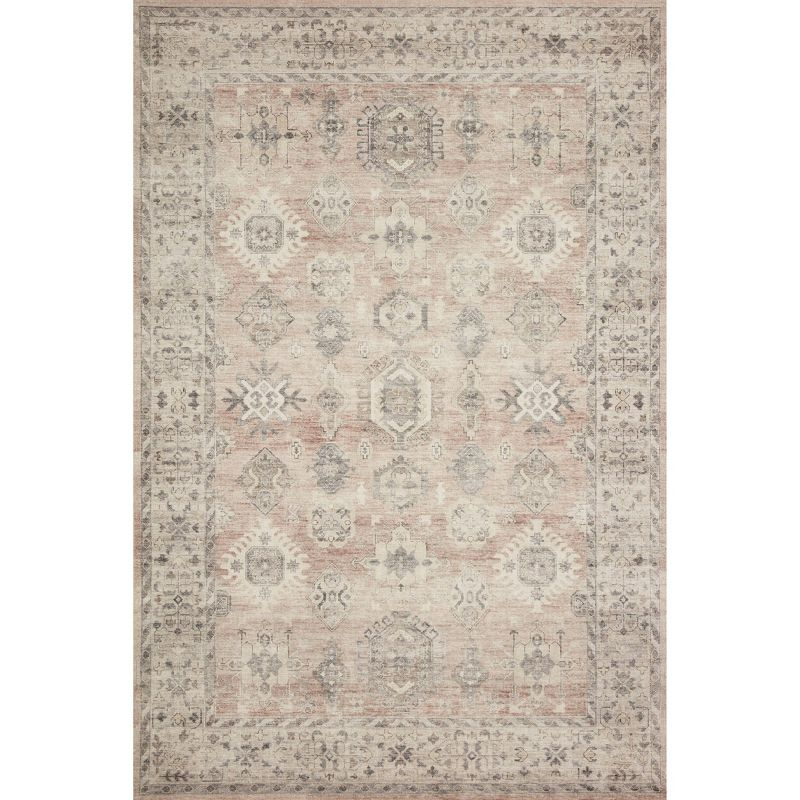 3'6"x5'6" Hathaway Rug Tan - Loloi Rugs: Traditional Medallion Pattern, Indoor Flat Pile, Canvas Backing