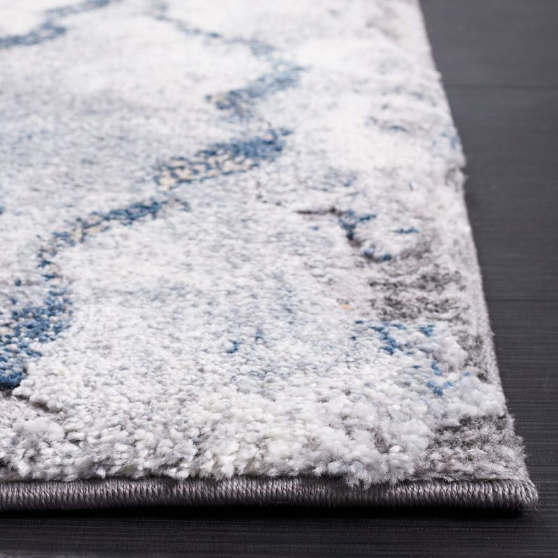 Cyrus Shag CYR121 Power Loomed Indoor Area Rug - Ivory/Blue - 6'7"x9'2" - Safavieh