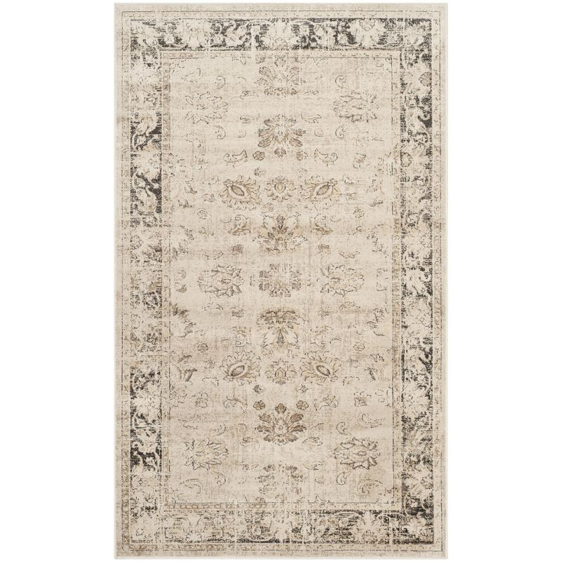 Vintage VTG117 Power Loomed Indoor Skid-Resistant Area Rug - Stone - 4'x5'7" - Safavieh