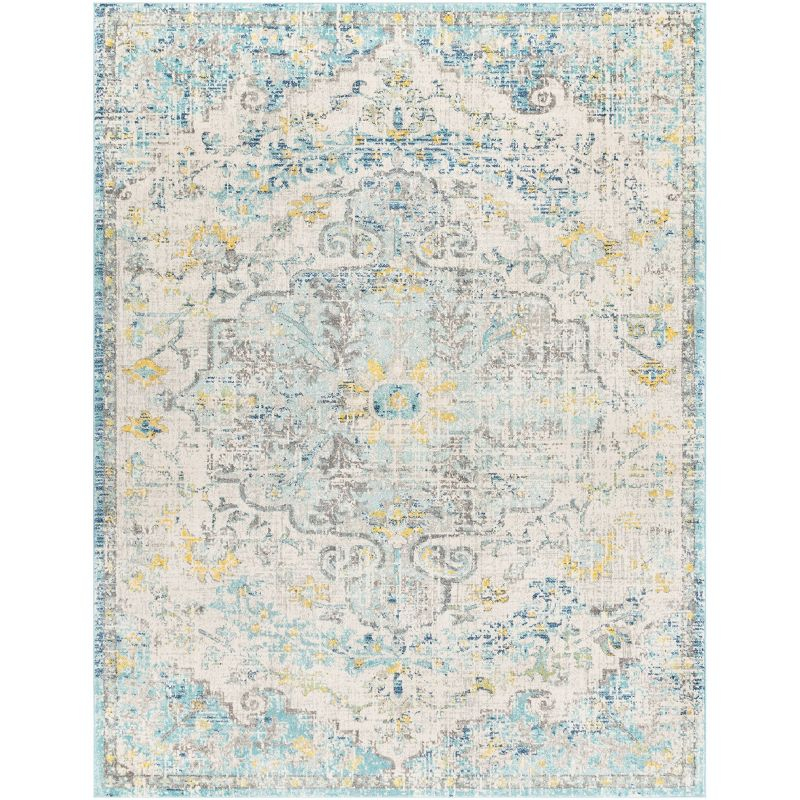 Livabliss 7'10"x10'3" Abby Traditional Rugs Cream/Charcoal: Medium Pile, Fade & Stain-Resistant, Indoor Use