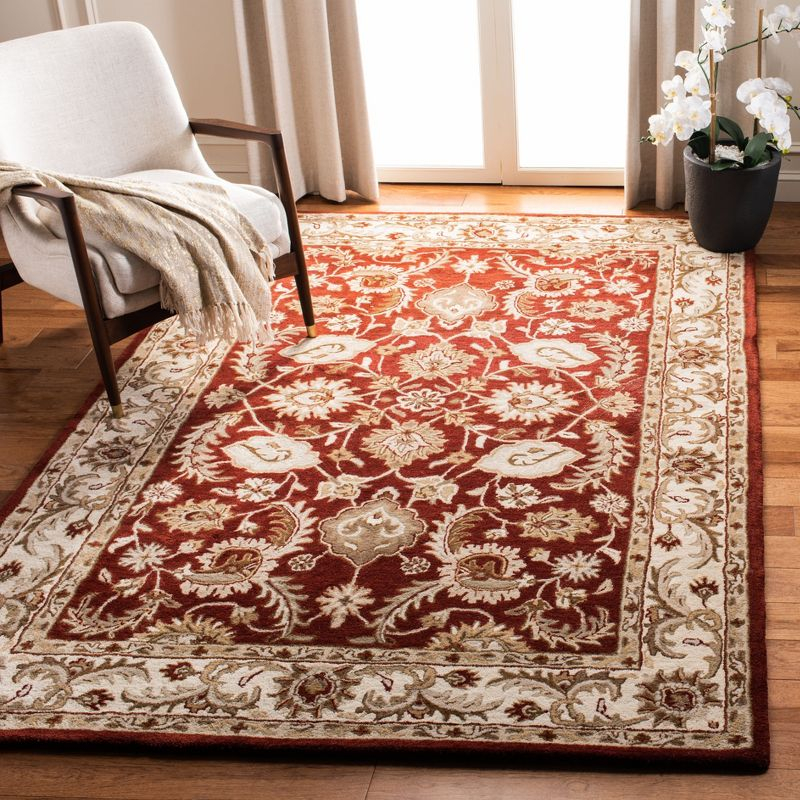 Royalty ROY244 Hand Tufted Area Rug - Red/Ivory - 8'x10' - Safavieh.