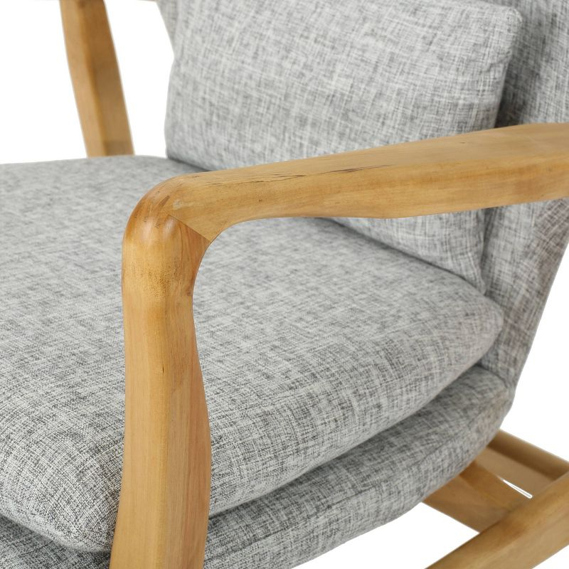 Benny Mid Century Modern Fabric Rocking Chair Light Gray: Birch Frame, Tufted Back - Christopher Knight Home