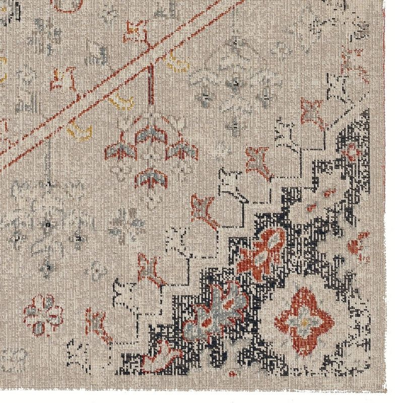 5'x7'6" Great Zero Rollins Rug Off White/Blue - Linon: Abstract Low Pile Area Rug, Indoor, Machine Made, Traditional Style
