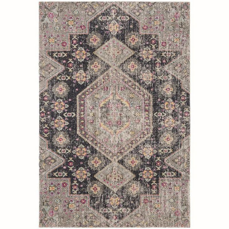 Montage MTG365 Power Loomed Indoor/Outdoor Area Rug - Black/Multi - 5'1"x7'6" - Safavieh