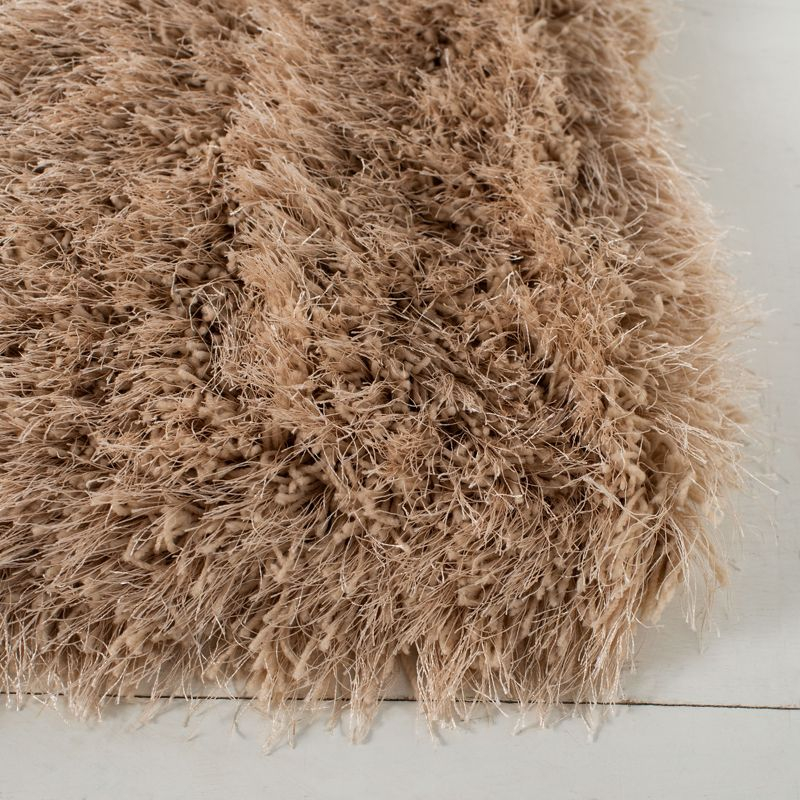 Venice Shag SG256 Hand Tufted Indoor Accent Rug - Champagne - 4'x4' - Safavieh