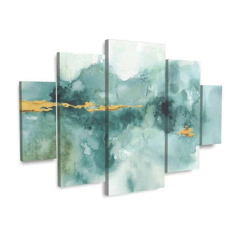 Lisa Audit 'My Greenhouse Abstract I Crop Blue' Multi Panel Art Set Large Diamond