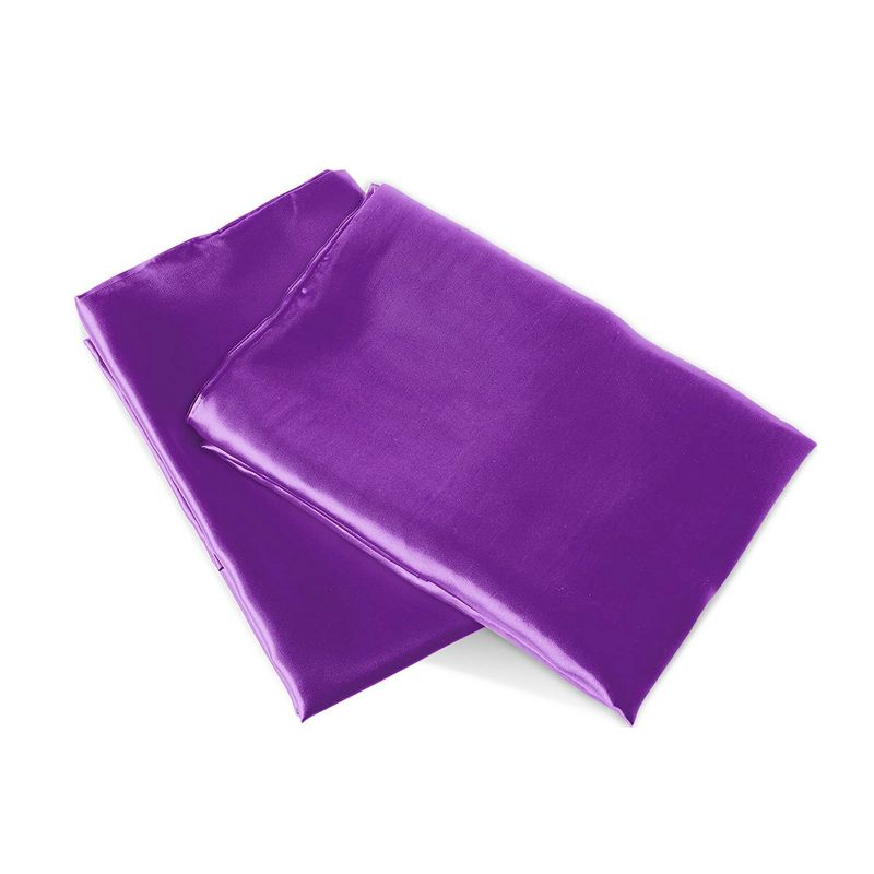 Morning Glamour Standard Satin Solid Pillowcase Set Purple